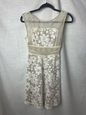 Moulinette Soeurs White Floral Lace Embroidered Dress Wedding Bridal Summer